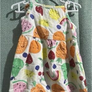 Wonder Nation Kids Dress with Fruit Print - White and Multicolor